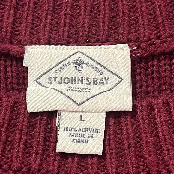 St.John's Bay Women’s Burgundy Deep Ruby Knit Sweater Size L‎ - Picture 4 of 5
